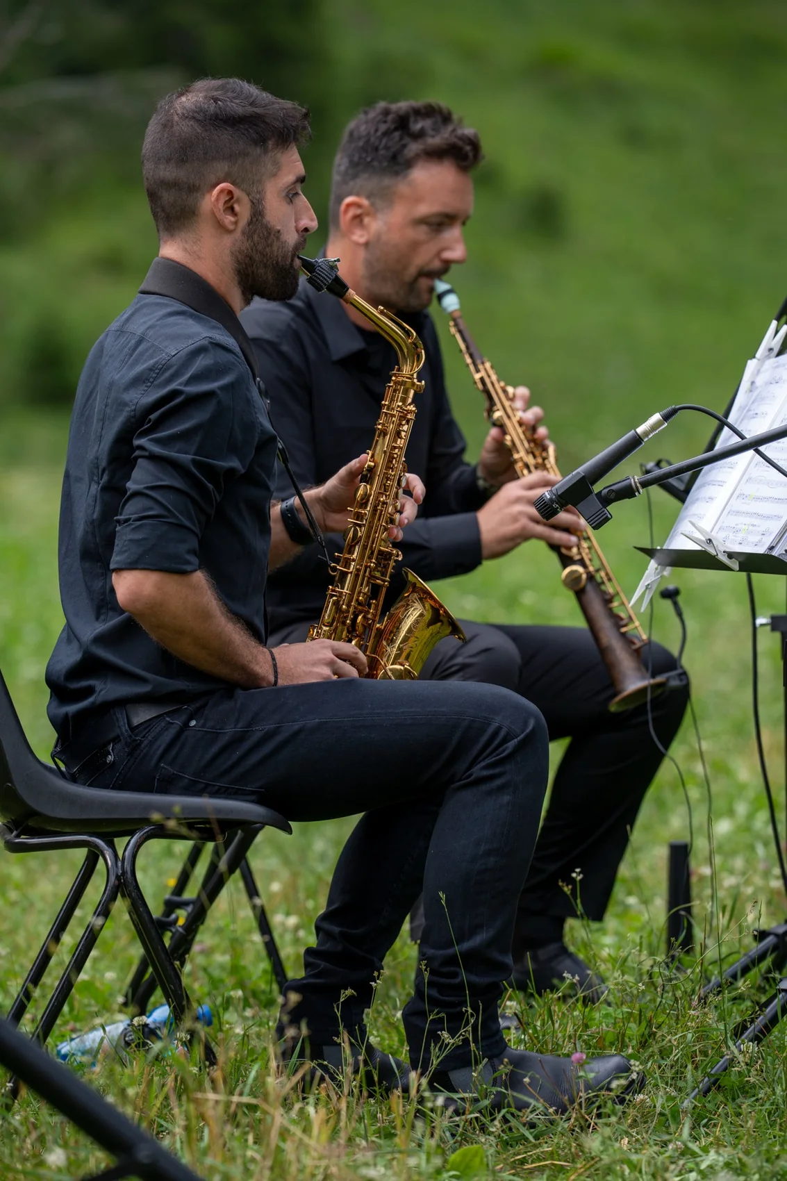 Due musicisti di Sand Valley Winds durante il concerto